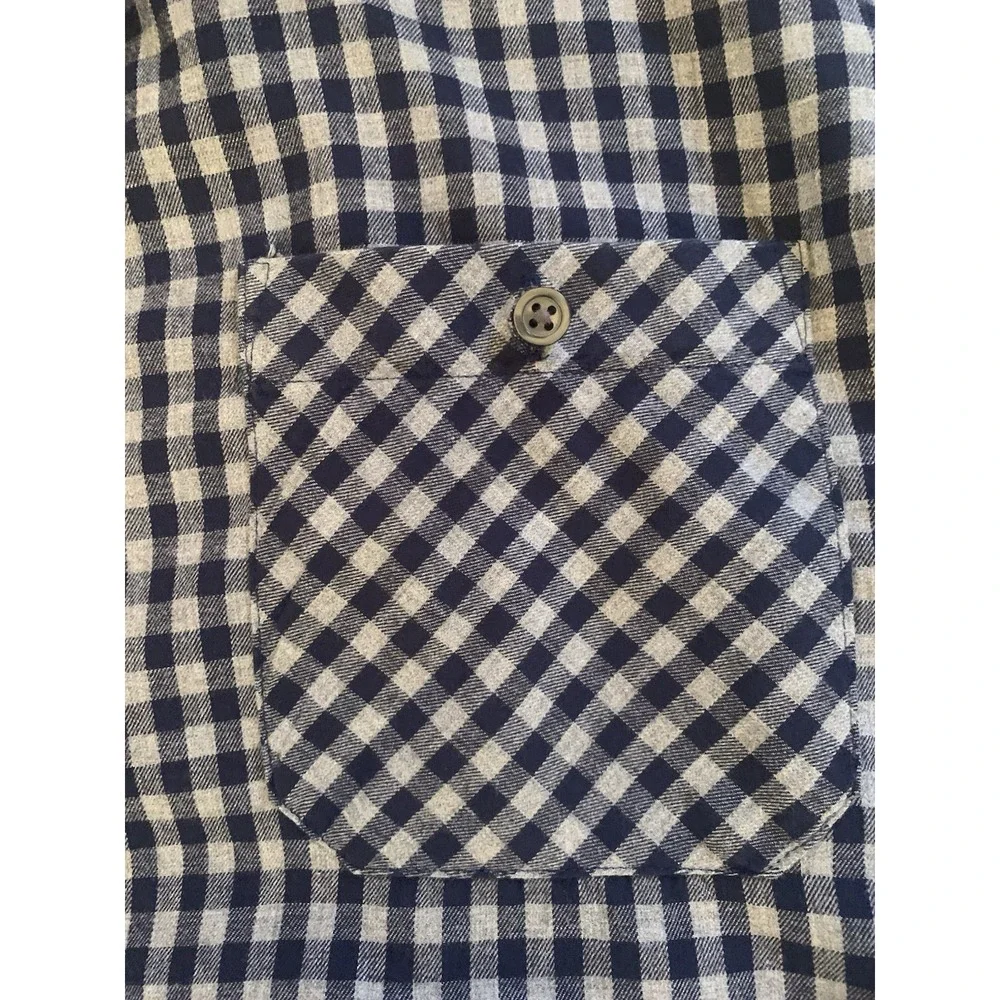 Banana Republic Shirt Mens XL Gray Blue‎ Standard Fit Long Sleeve Button